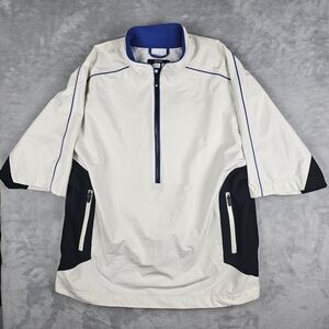 Footjoy Dry Joy Tour Collection Pullover Golf Jacket White Mens Size L Large